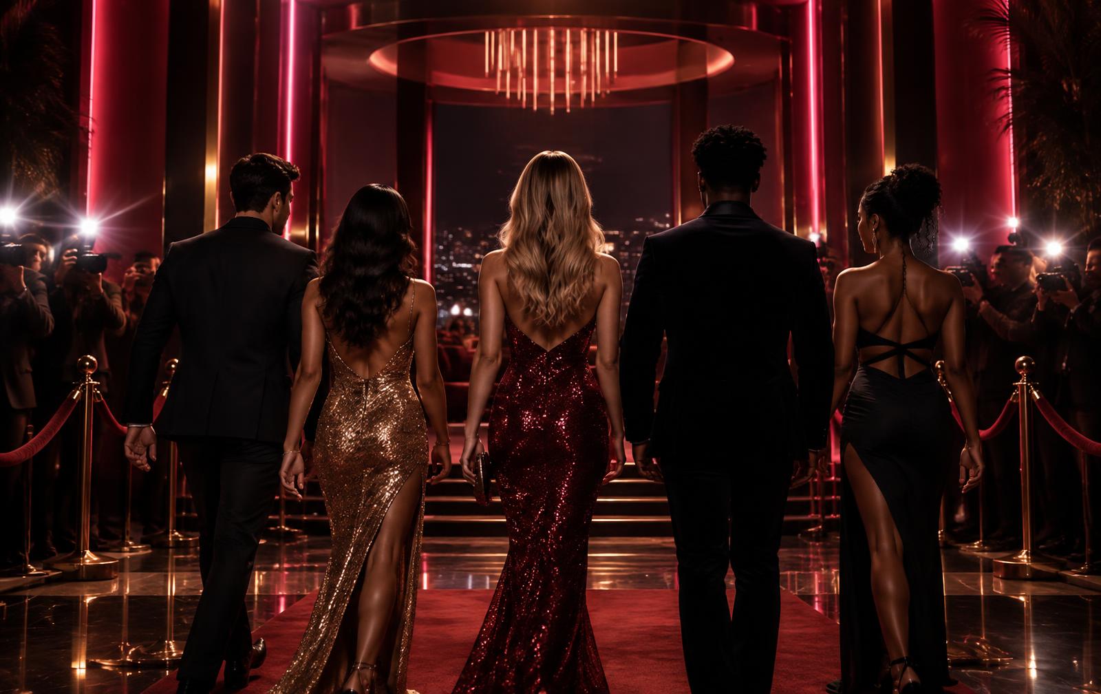 VIVA NETWORK featured cast walking into a glamorous premiere